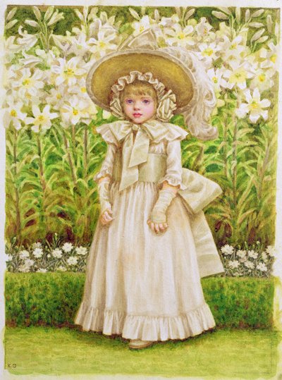 Kind in einem weißen Kleid, ca. 1880 von Kate Greenaway